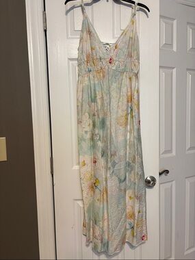 H&M Pastel Floral Maxi Dress in Cream, Mint & Yellow